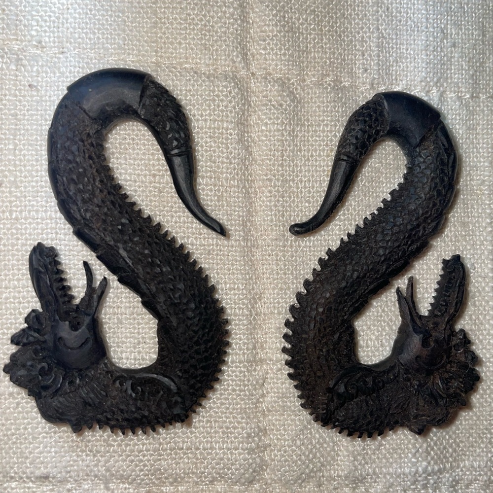 COPY - Wood Hand-Carved Black Dragon Gauges/Plugs Size 0.
